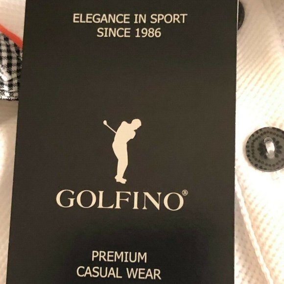 NWT $139 GOLFINO Sz 6 or S Women's Polo Shirt 5 Buttons 3/4 Sleeve White Black - Picture 7 of 12